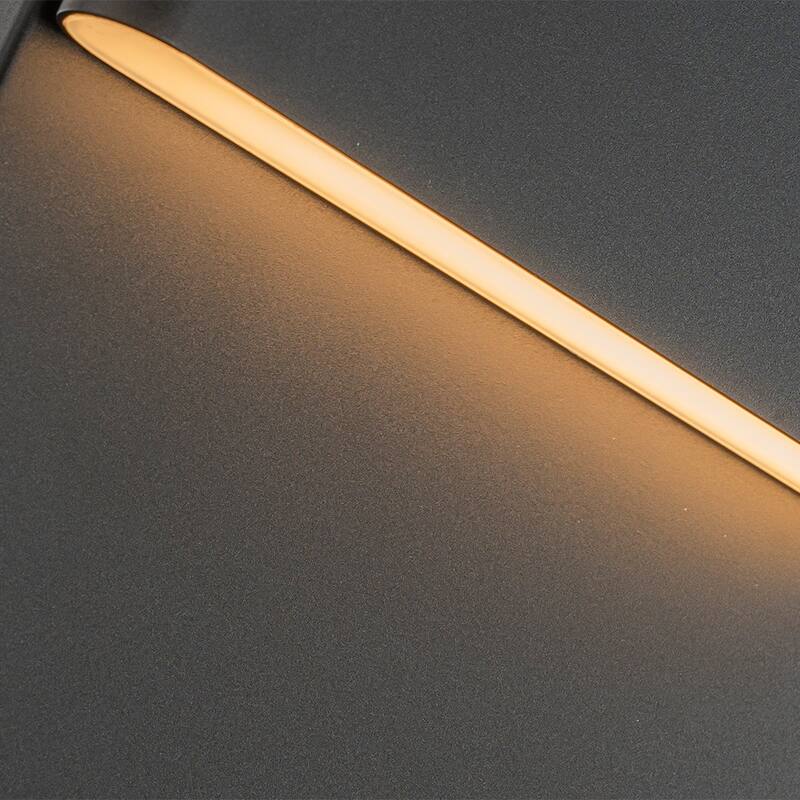 CraftHome 1-Light in Modern Simple Sqaure 10W Integrated LED Outdoor Wall Sconce with Dusk to Dawn Sensor in Matte Black