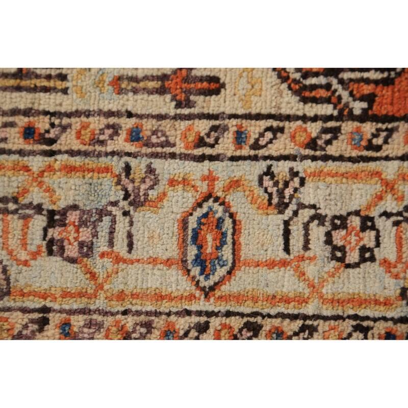 Vegetable Dye Medallion Heriz Serapi Oriental Rug Handmade Wool Carpet - 3'1"x 4'6"