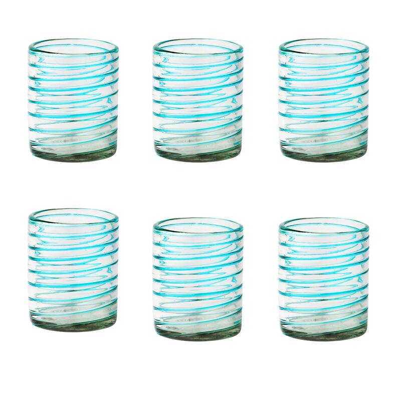 10 Strawberry Street Meridia Handblown Mexican Glassware, Sets of 6 - 12 oz. Double Old Fashioned