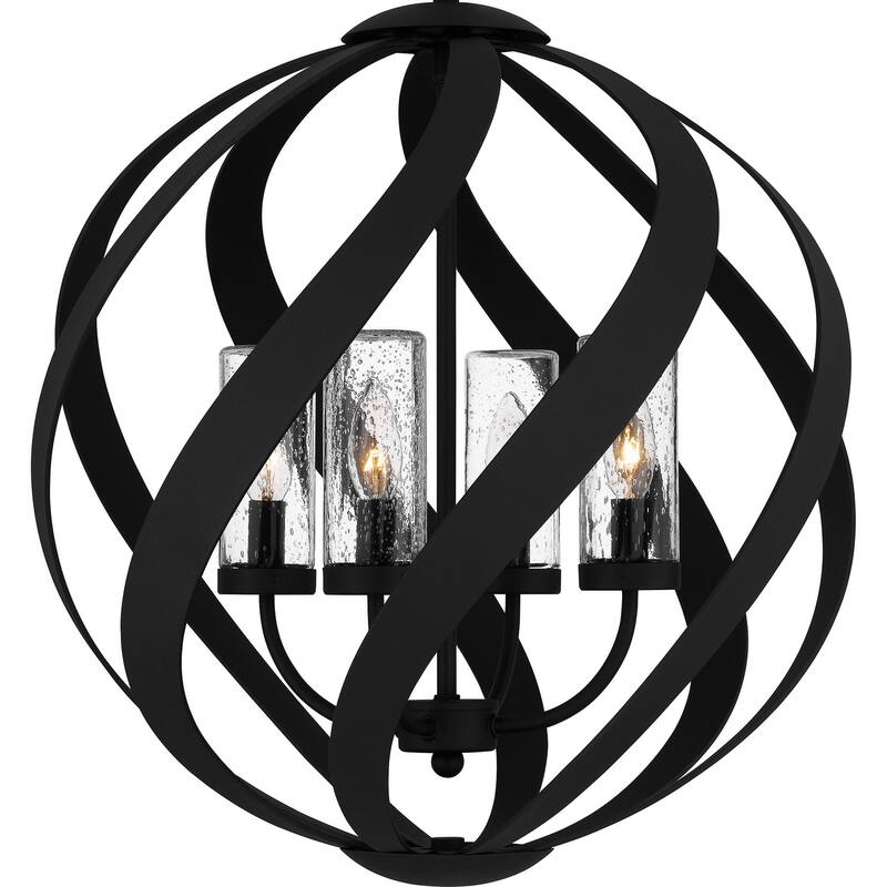 Earth Black Four Light Outdoor Pendant from the Blacksmith Collection