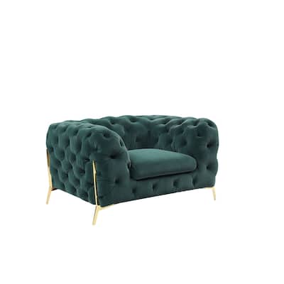 Divani Casa Quincey Transitional Emerald Green Velvet Chair