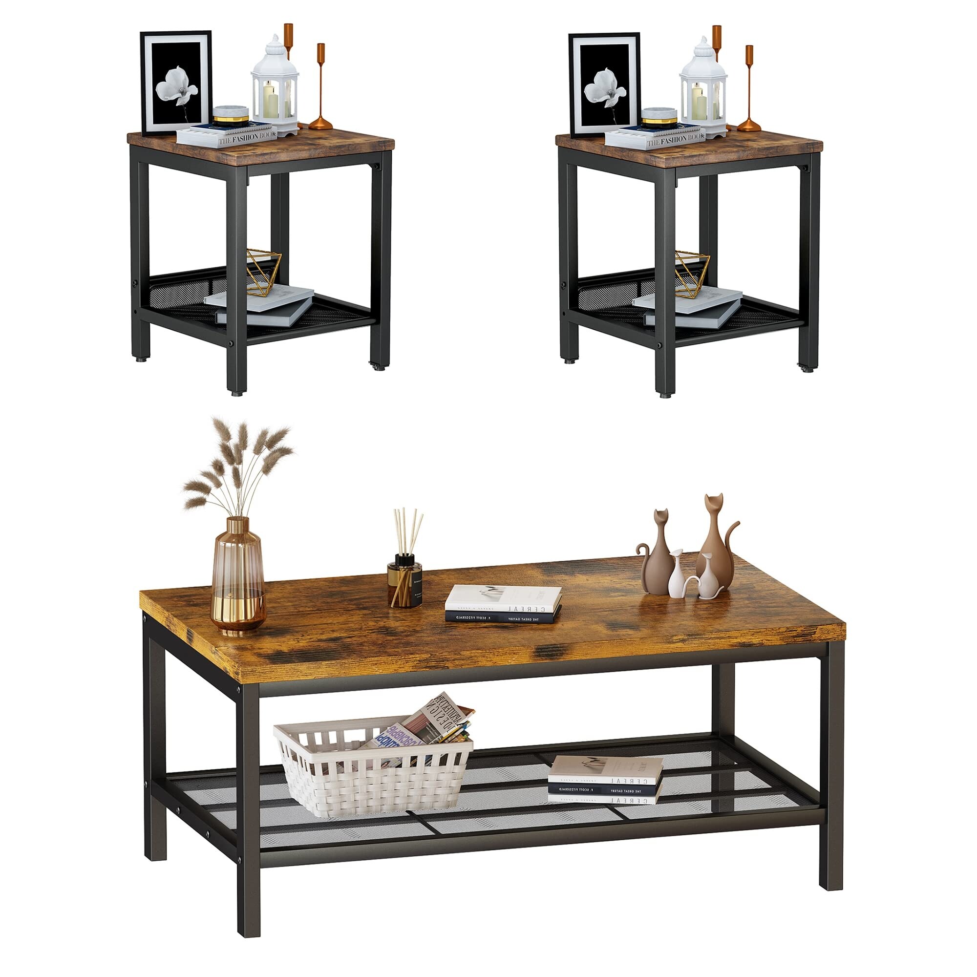 Industrial coffee table clearance and end tables