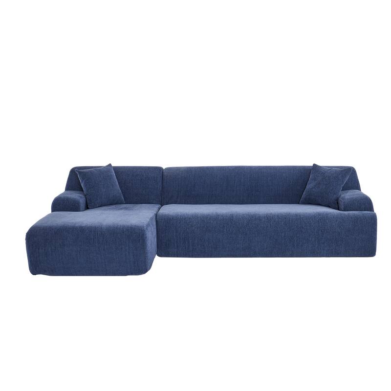 Modern Large L-Shape Modular Sectional Sofa - Blue