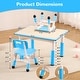 preview thumbnail 23 of 26, GIMMYFIVE Kids Table and 4 Chairs, Height Adjustable Toddler Table and Chair Set