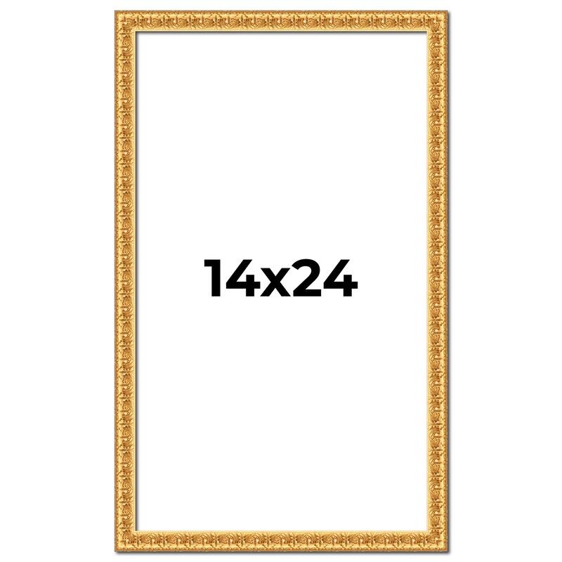 14x24 Frame Gold Real Wood Picture Frame Width 1 inches | Interior