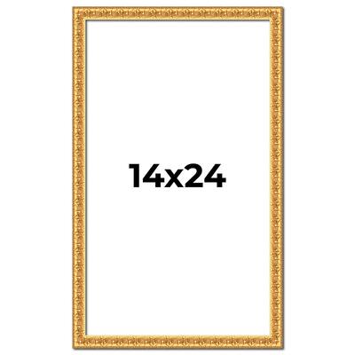 14x24 Frame Gold Real Wood Picture Frame Width 1 inches | Interior