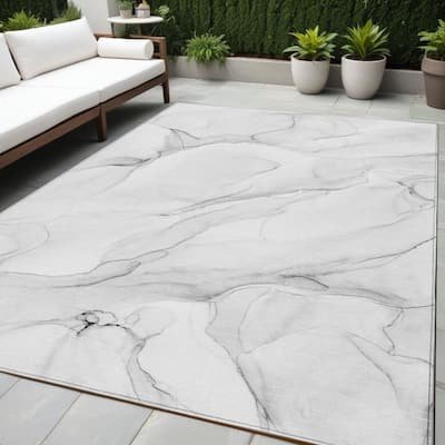 Fifi Modern Art-Inspired Weather Resistant Timeless Fusion Outdoor Rug - 5' X 8'
