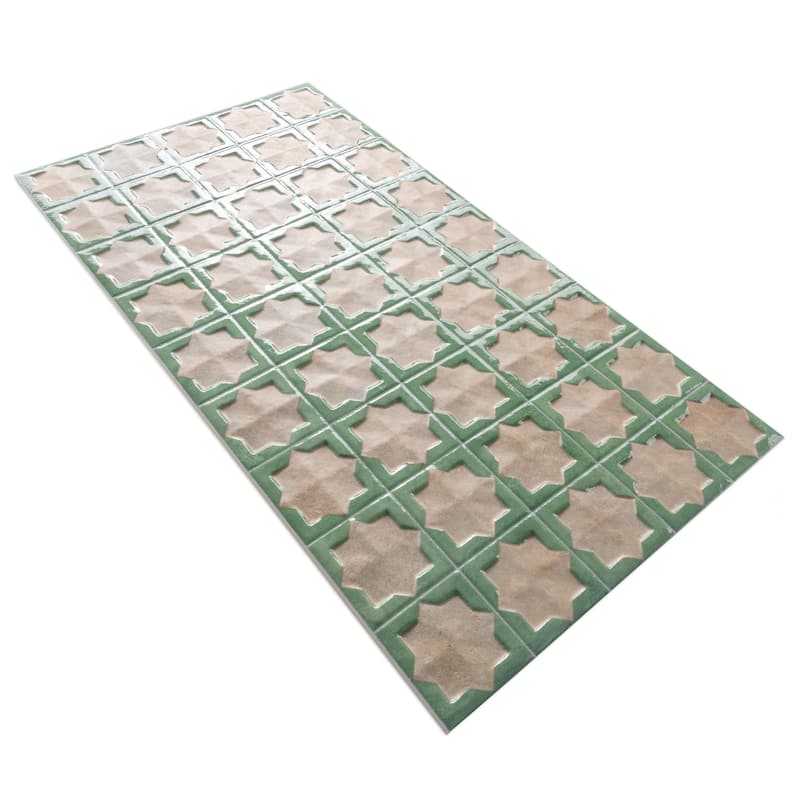 Merola Tile Tetuan Astre Cotto Emerald 12-1/8" x 21-7/8" Porcelain Wall Tile
