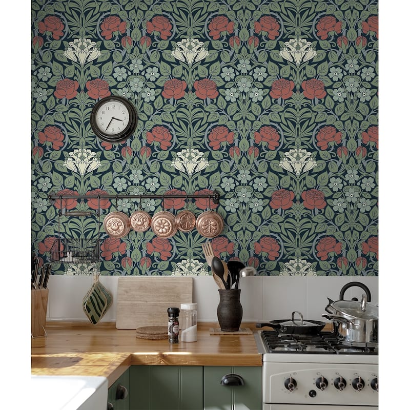 NextWall Vintage Rose Peel and Stick Wallpaper