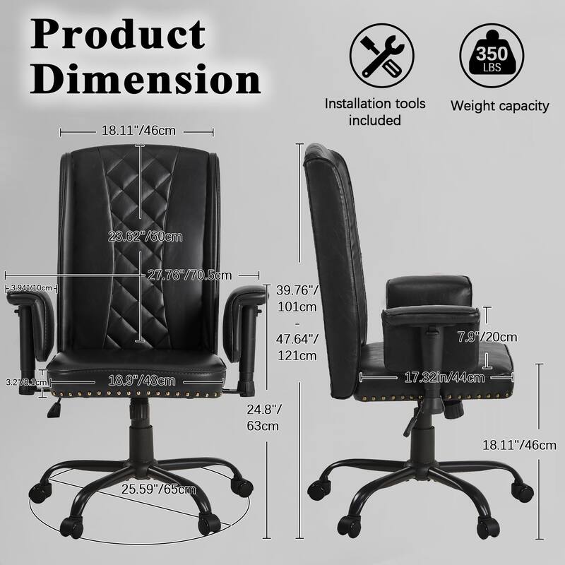 Adjustable Home Office Desk Chair Desk Chair Executive Office Chair Computer Chair Ergonomic Mid Back with 360° Swivel