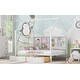 preview thumbnail 12 of 22, Full Size Wooden House Bed with Roof, Storage Drawers, and Shelf, Kids Play Bed