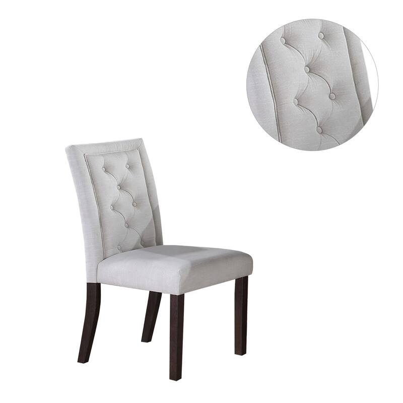 Set of 2 Upholstered Dining Chairs in White