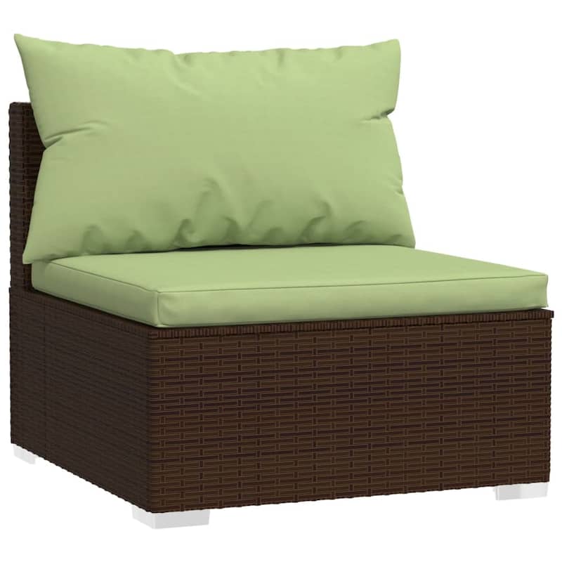 vidaXL Patio Lounge Set Outdoor Sectional Sofa Set Table Garden Poly Rattan - 27.6" x 27.6" x 23.8"