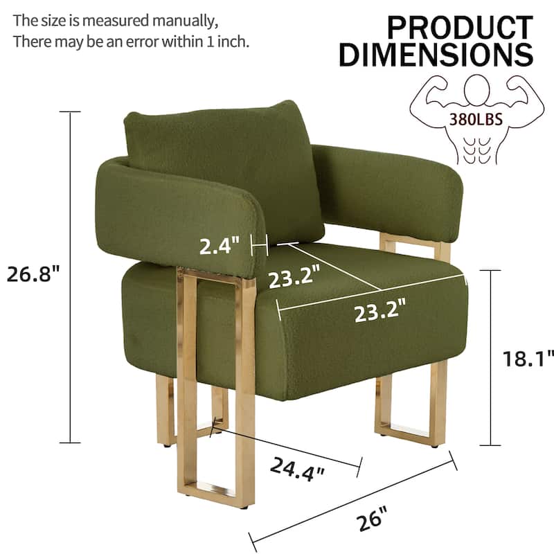 Decorative Chair Side Chair Padded Chair with Metal Legs, Reading Chair Vanity Chair for Living Room