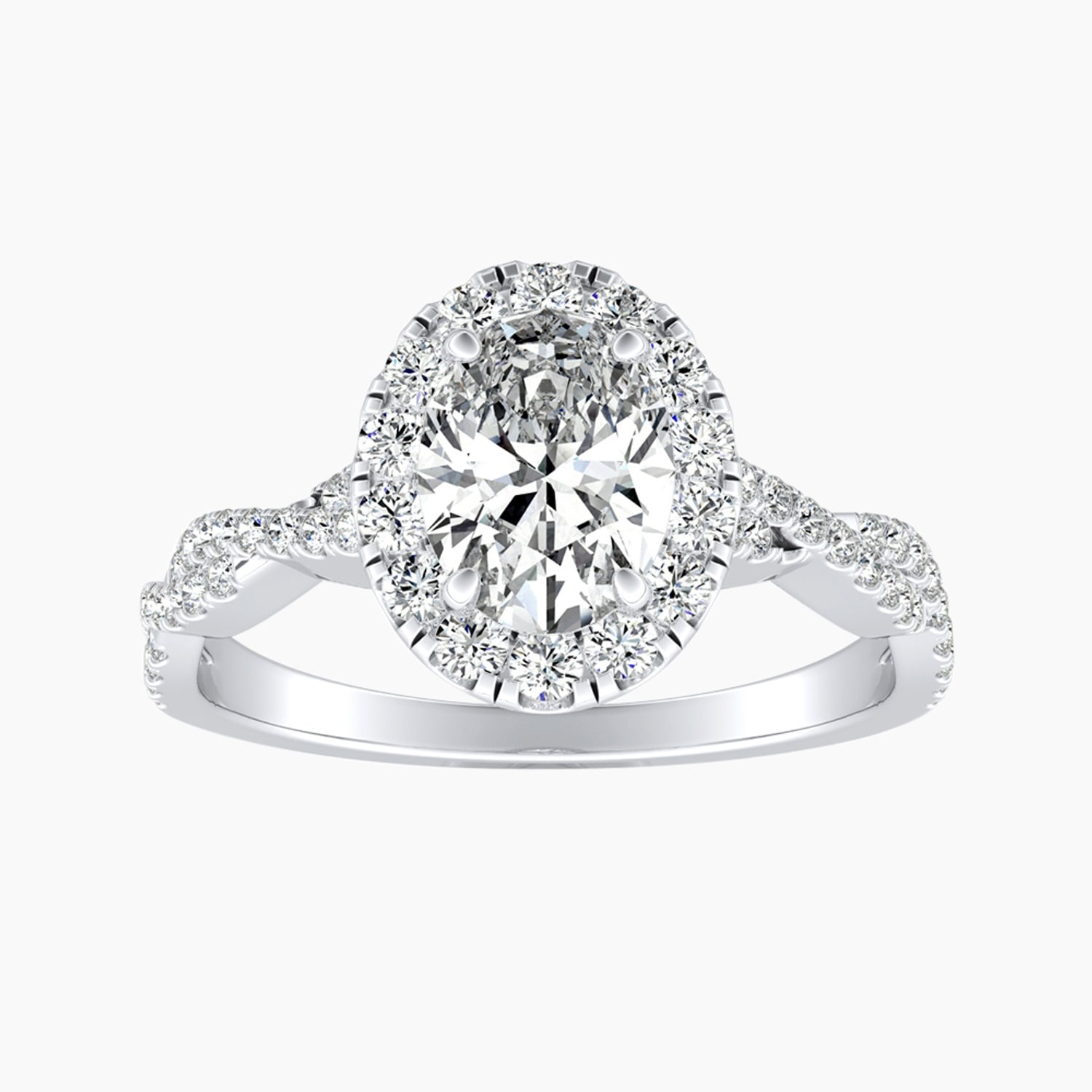 Auriya 14K Gold Lab Grown Diamond Oval Braided Halo Engagement Ring 1.35 - 5.35ct. tw. (E-F, VS)