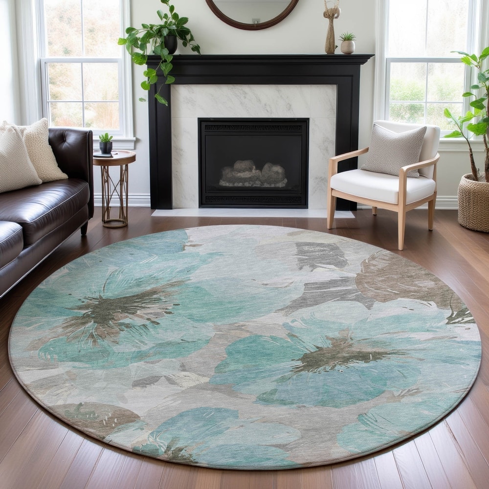 Premium Washable Super Soft Contemporary Floral Mayfield Rug