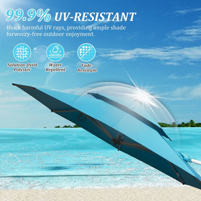 Round Cantilever Umbrella with Center Pole, (Base Not Included)