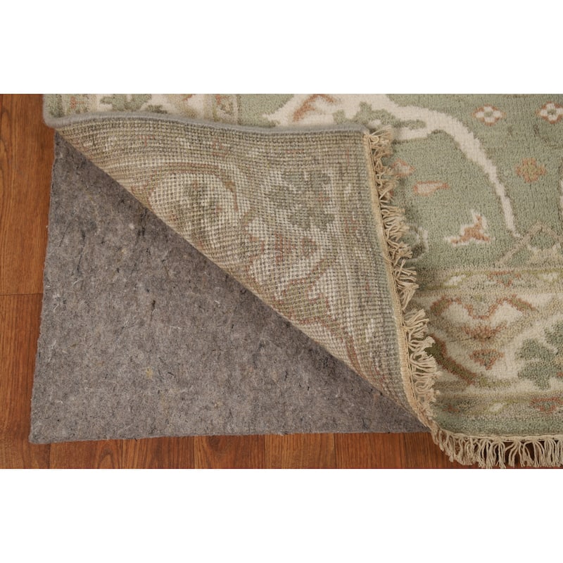 Green Oushak Oriental Accent Rug Handmade Oriental Wool Carpet - 4'2"x 5'11"