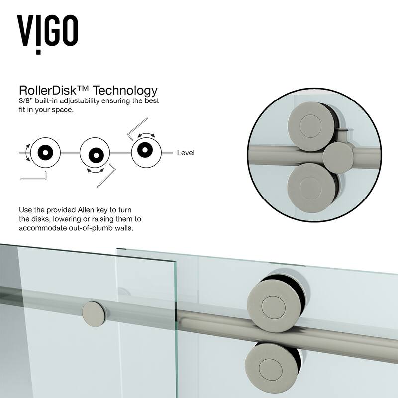 VIGO Winslow Frameless Sliding Shower Enclosure