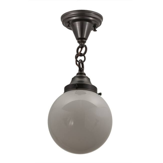 Meyda Tiffany 165492 Revival Schoolhouse 8" Wide Semi-Flush Globe