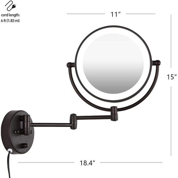 Swing arm mirror with light clearance