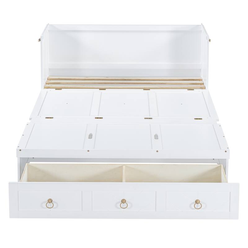 Space-Saving Murphy Bed with USB & Large Drawer