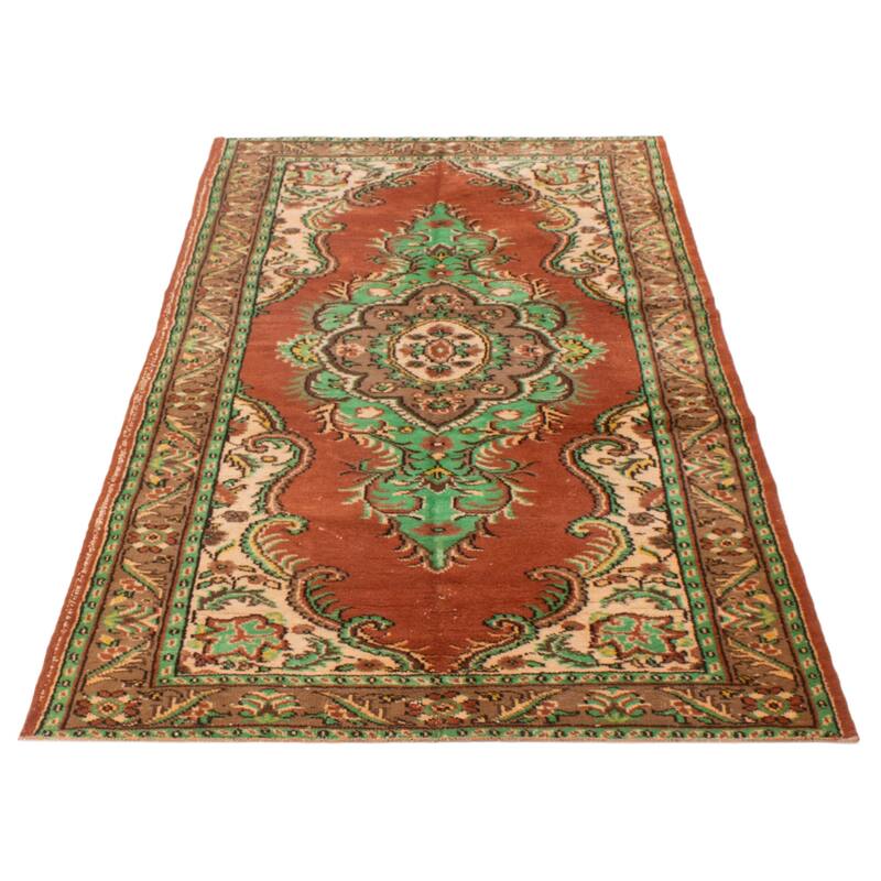 ECARPETGALLERY Hand-knotted Melis Vintage Copper Wool Rug - 5'3 x 9'2