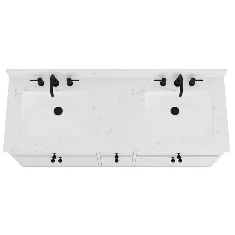 Avanity Paisley 60 in. Double Sink Vanity with Cala White Engineered Top