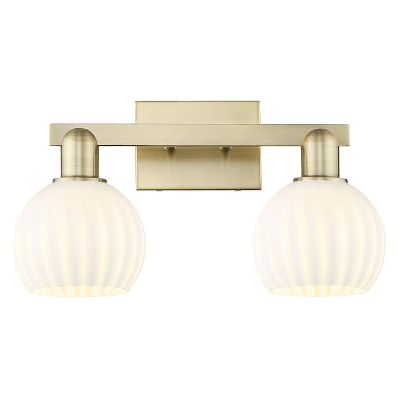 Innovations Lighting 716-2W-10-17 White Venetian Vanity White Venetian - Antique Brass / White Venetian