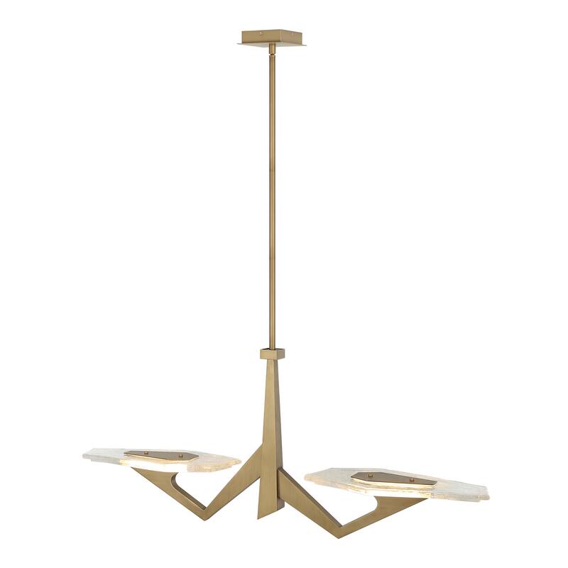 Varaluz Down the Wrong Path 2-Light Linear Pendant - Brass Kisser