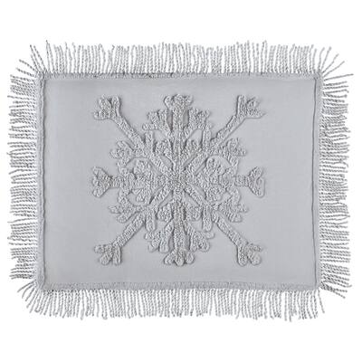 Tufted Snowflake Chenille Fringe Border Pillow Sham