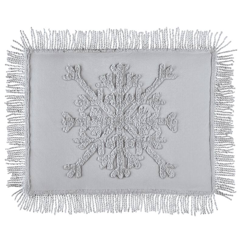 Tufted Snowflake Chenille Fringe Border Pillow Sham
