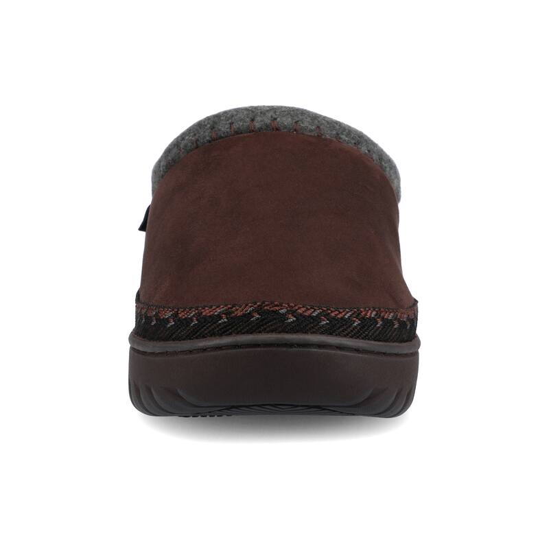 Vance Mens Weller Shearling Clog Slipper - Chocolate - M