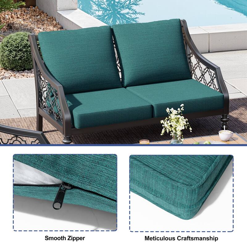 27.6 in W * 24.4 in D Outdoor Patio Deep Seat Cushion Chair Set