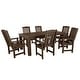preview thumbnail 1 of 2, Lehigh 7-piece Outdoor Dining Set - 42" x 84" Table, Dining Height Weathered Acorn