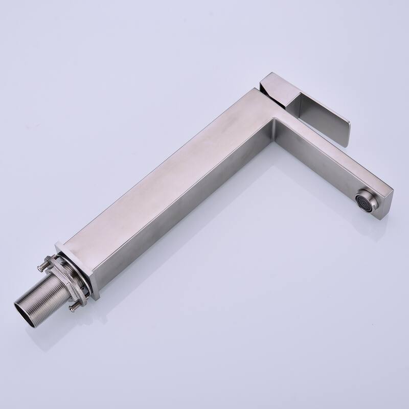 Single Handle Sink Brushed Nickel Vanity Bathroom Faucet with Splash Free Aerator, High Pressure Resistant