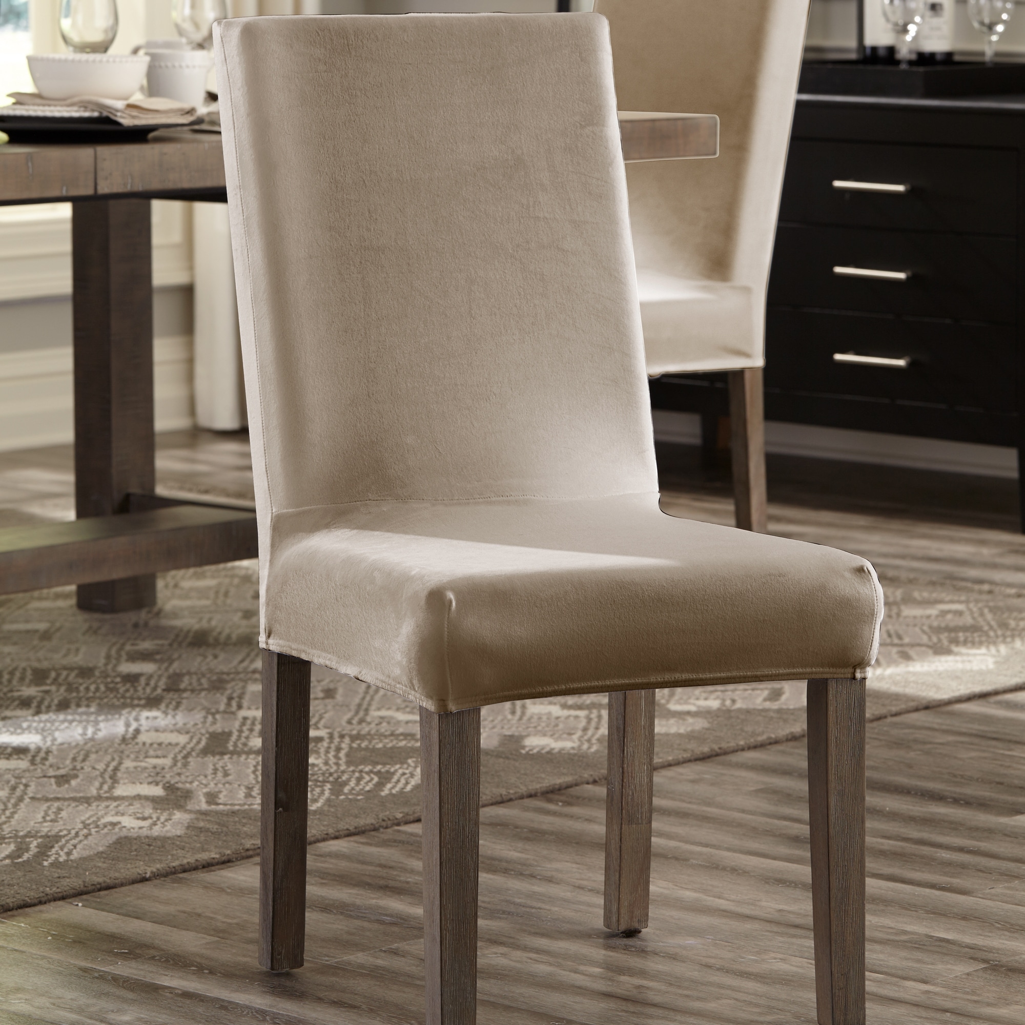 Surefit direct surefit round back dining room chair 2025 slipcover