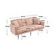 preview thumbnail 49 of 115, Velvet Loveseat Sofa Bed with 2 Pillows, Mid Century 2-Seat Couches Convertible Sofa Bed for Living Room, Bedroom,Office