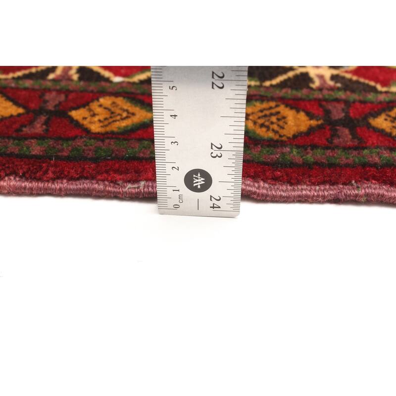 ECARPETGALLERY Hand-knotted Teimani Dark Red Wool Rug - 2'7 x 3'7