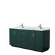 Option Green, Nickel Trim, White Carrara Marble Top