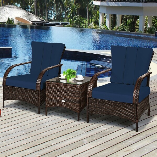 Costway 3 piece store wicker patio set