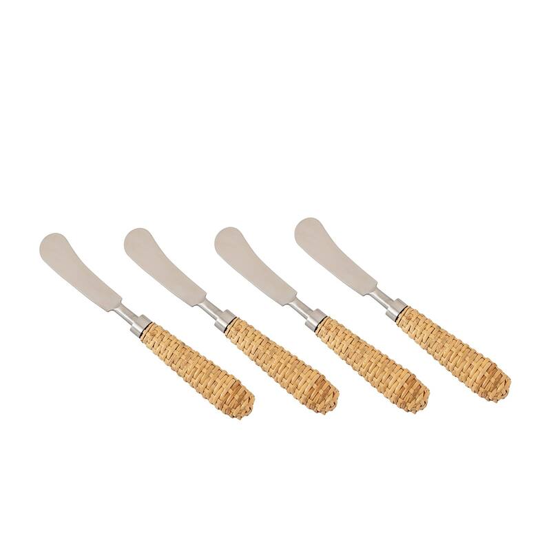 Set of 4 Stainless Steel & Wood Handle Spreaders