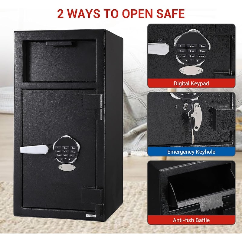 3.5 Cub Digital Depository Business Safe Box, 2 Emergency Keys