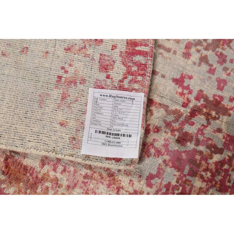 All-Over Modern Abstract Area Rug Hand-Knotted Wool Carpet - 8'5"x 9'11"