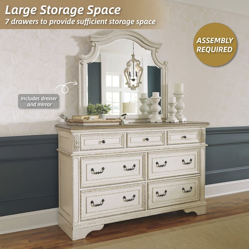Signature Design by Ashley Realyn White/Brown Dresser and Mirror