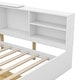 preview thumbnail 7 of 7, Twin Size Platform Bed with Storage Headboard, Pine Wooden Bed with Shelves, Storage Bed with 2 Drawers, Modern White