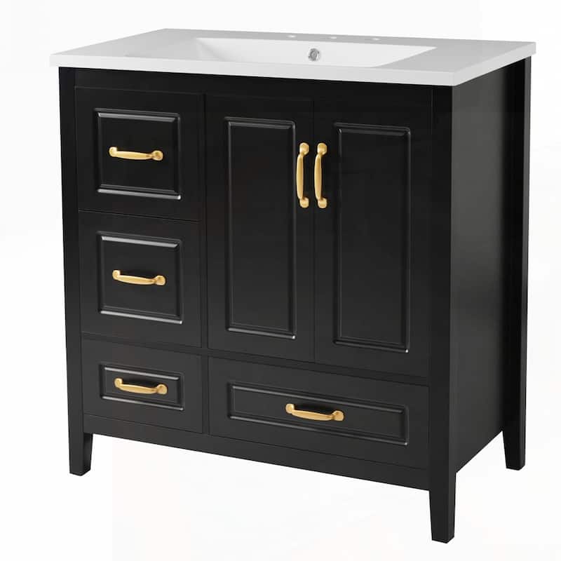 4 Soft-Closing Drawers 36 inch Bathroom Vanity with Sink