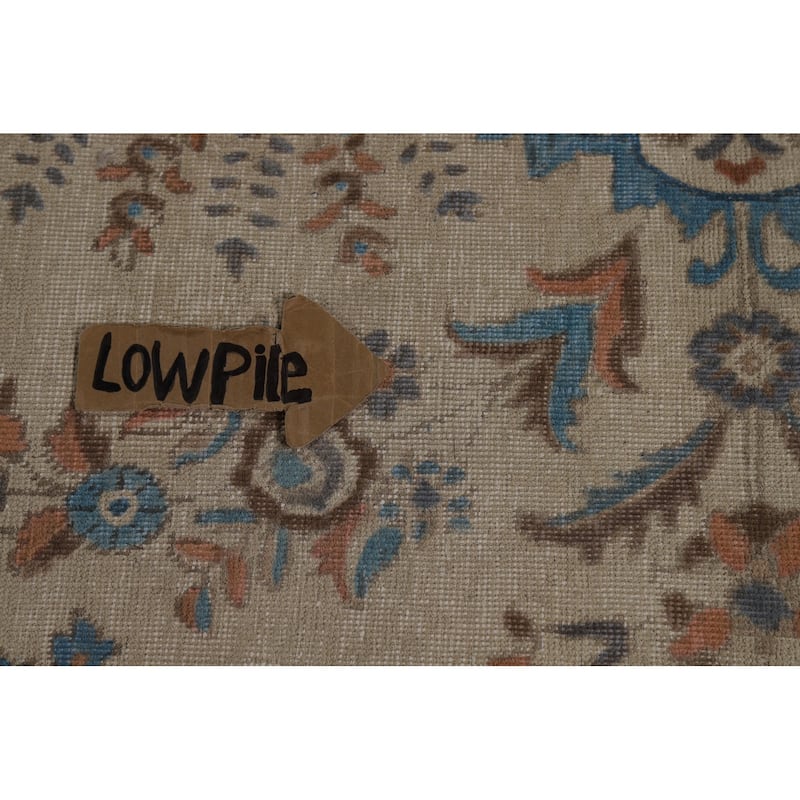 Hand Knotted Oriental 100% Wool Carpet Traditional Floral Beige & Ivories Tabriz Area Rug - 11' 0'' X 8' 2''