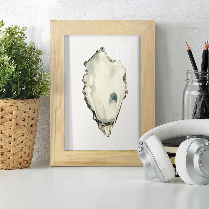 Neutral Oyster Study IV -Framed Print w/glass-Cherry Red