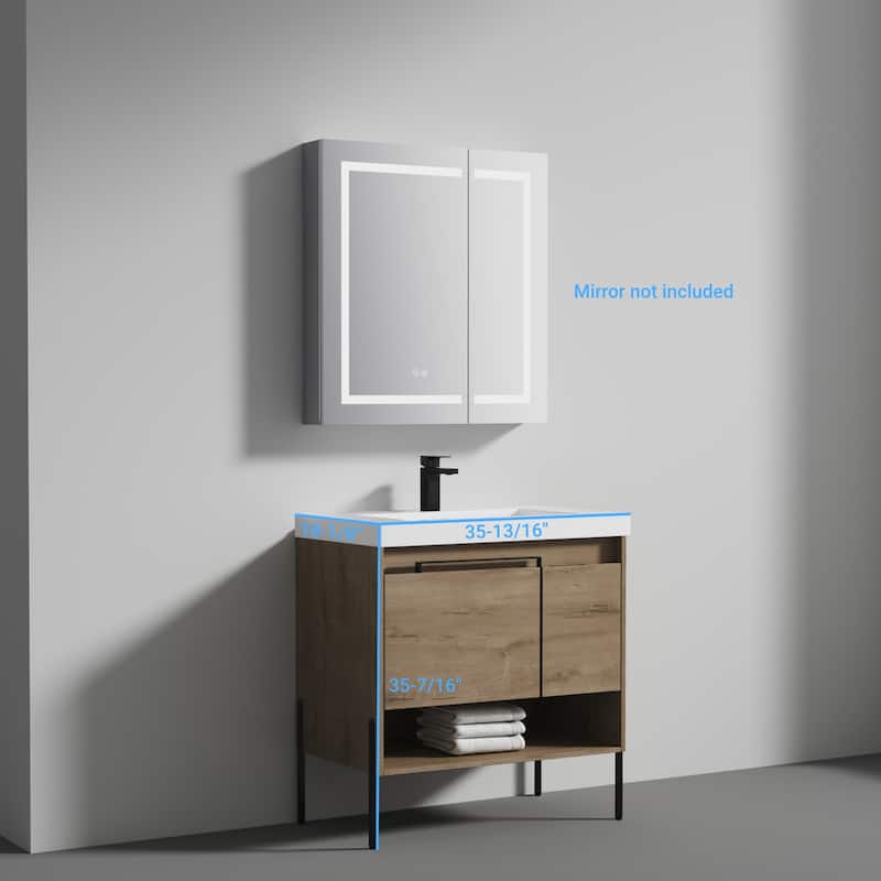 Blossom Turin 36 Inch Freestanding Bathroom Vanity with Acrylic Sink